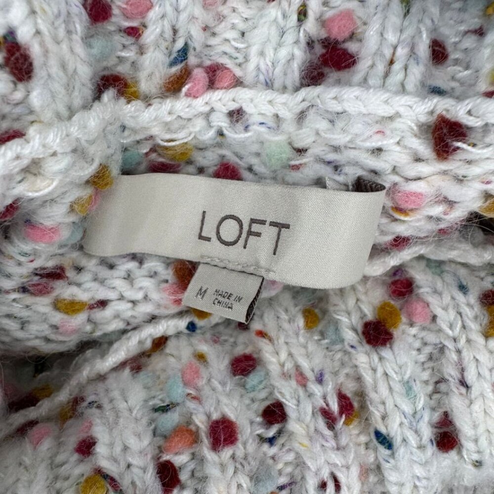 NWOT Loft Multicolor Boucle Mock Neck Sweater Dress Size Medium - Picture 5 of 5